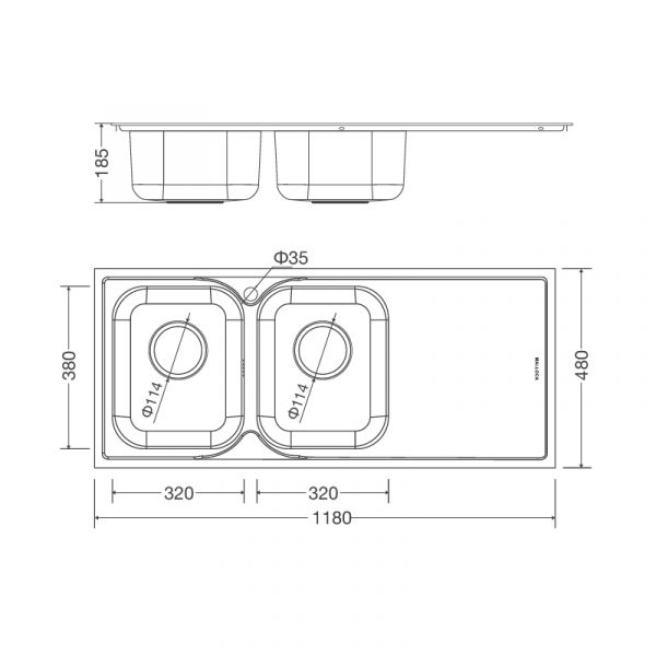 Chậu rửa chén MS 1026R