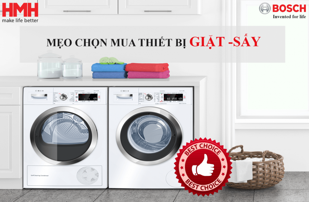 Câu hỏi thường gặp khi mua máy sấy & máy giặt Bosch